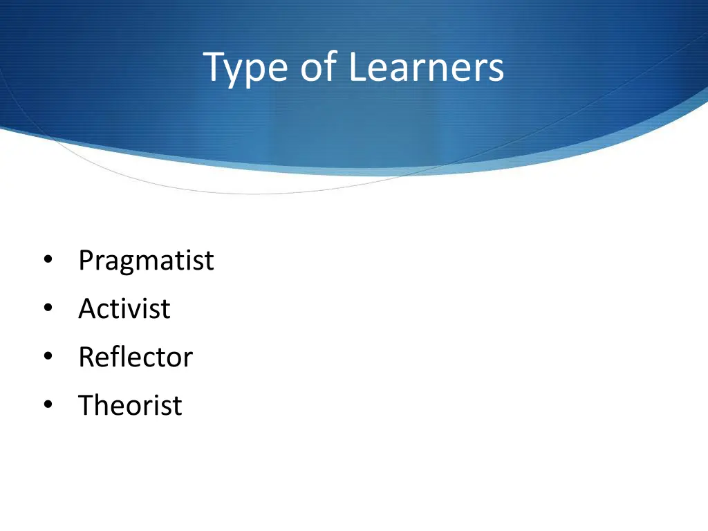 type of learners