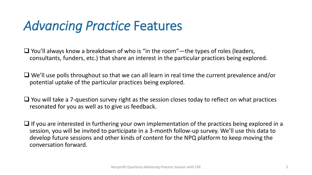 advancing practice advancing practice features