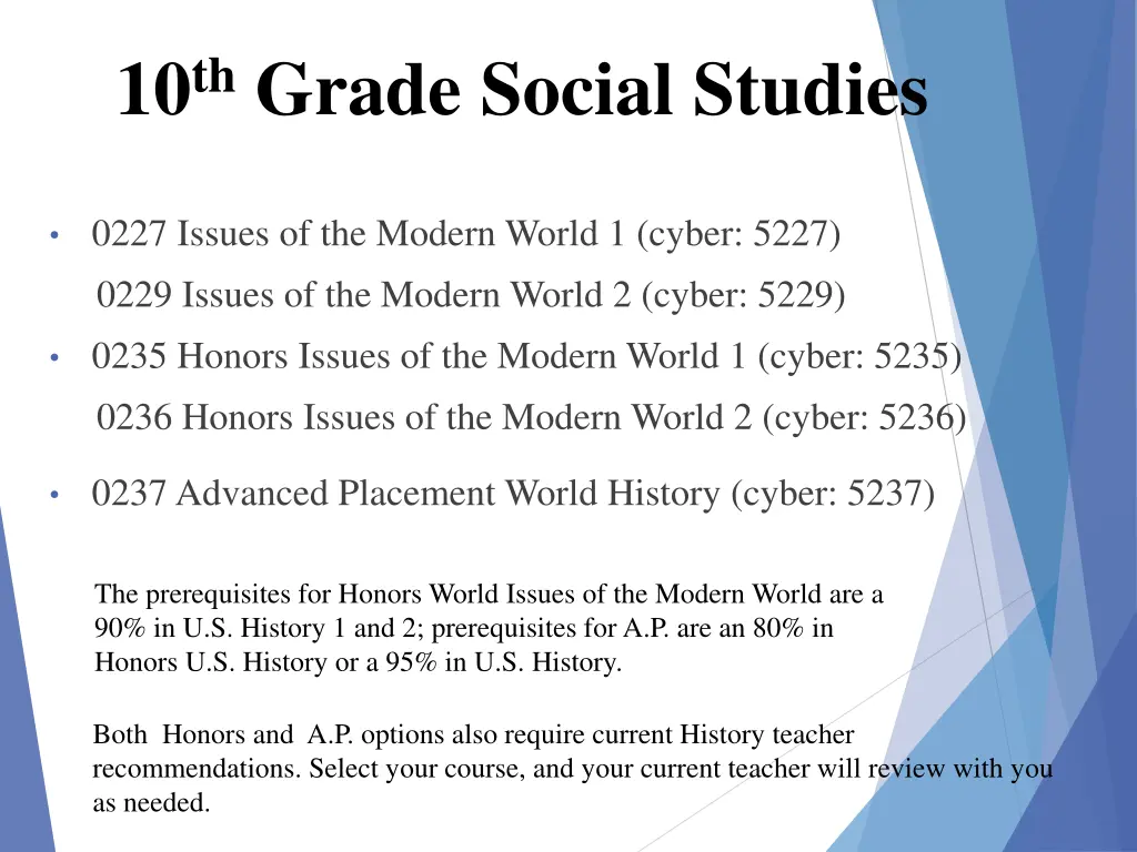10 th grade social studies