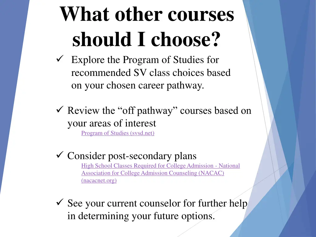 what other courses should i choose