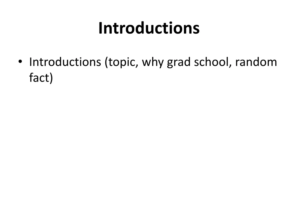 introductions