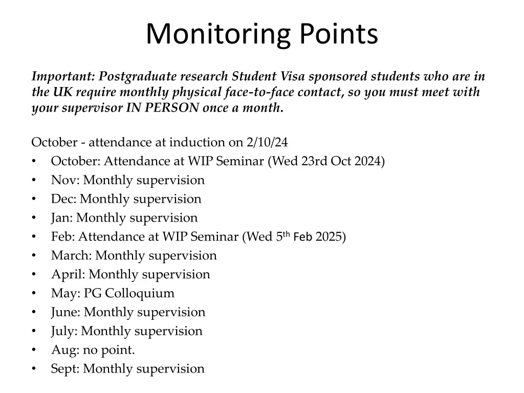 monitoring points