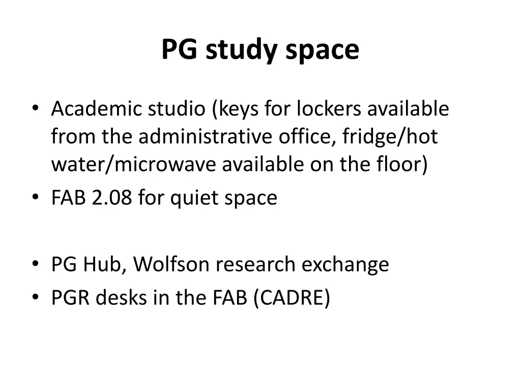pg study space