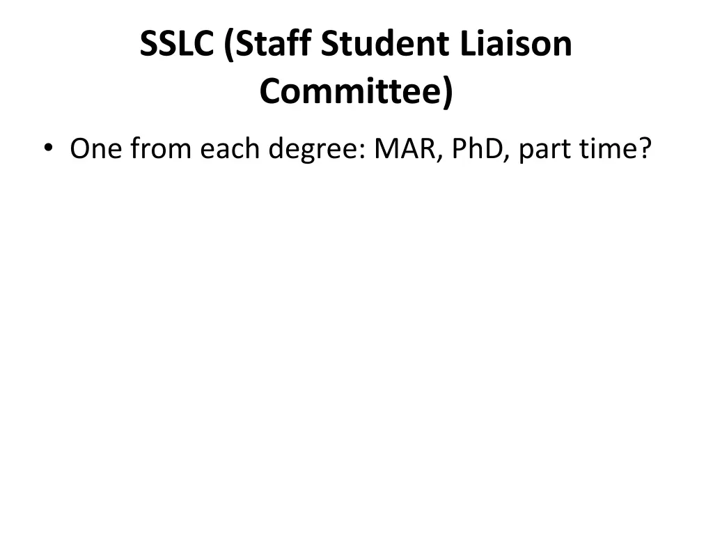 sslc staff student liaison committee
