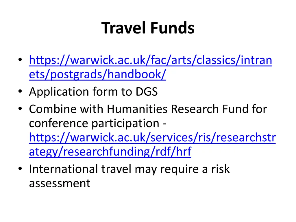 travel funds