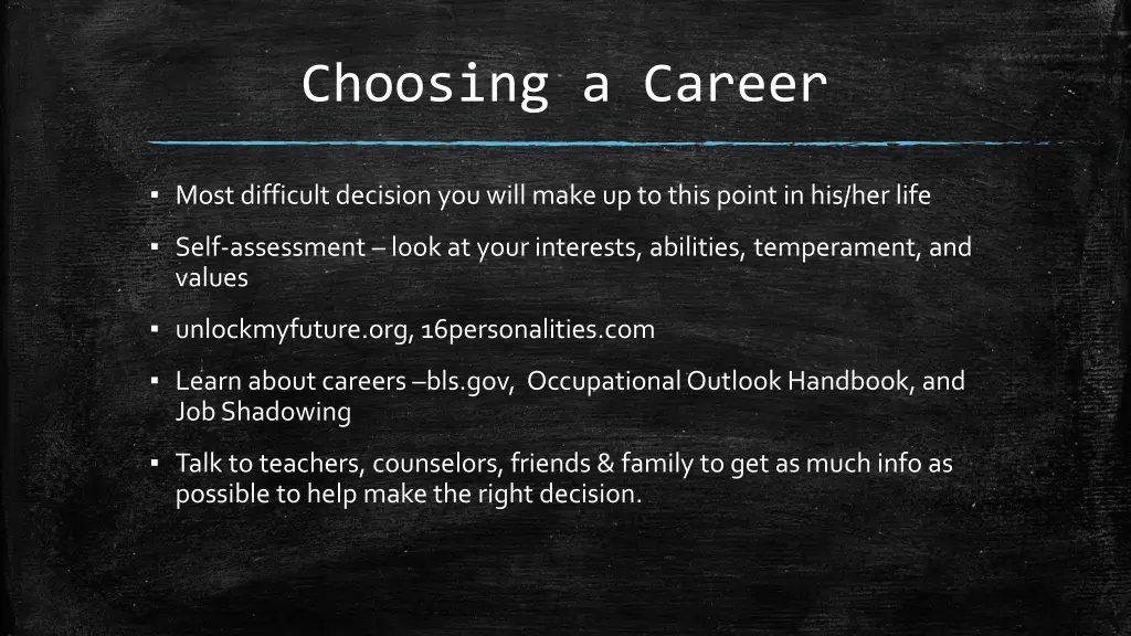 choosing a career