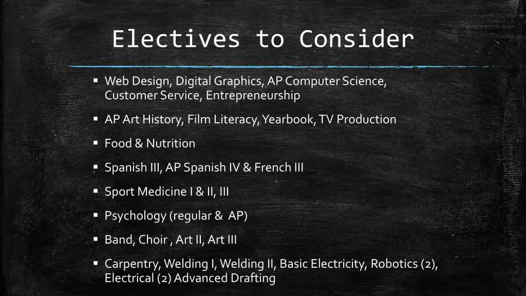 electives to consider