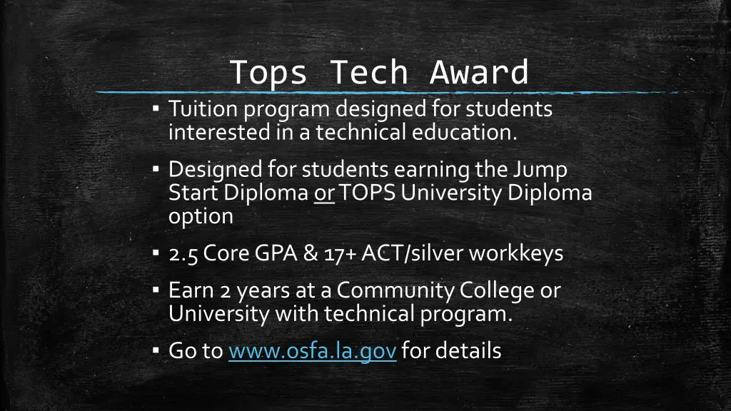 tops tech award tuition program designed
