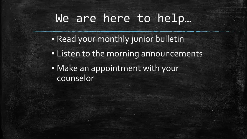 we are here to help