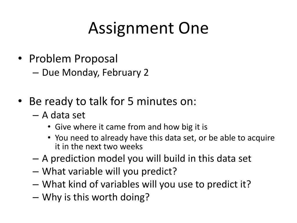assignment one