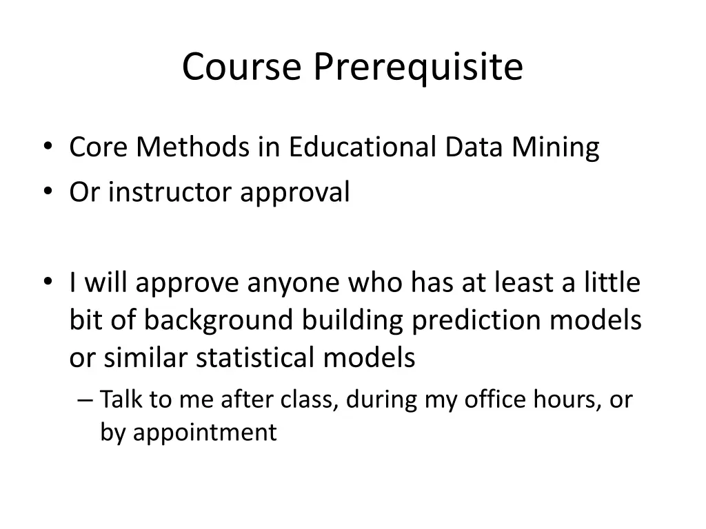 course prerequisite