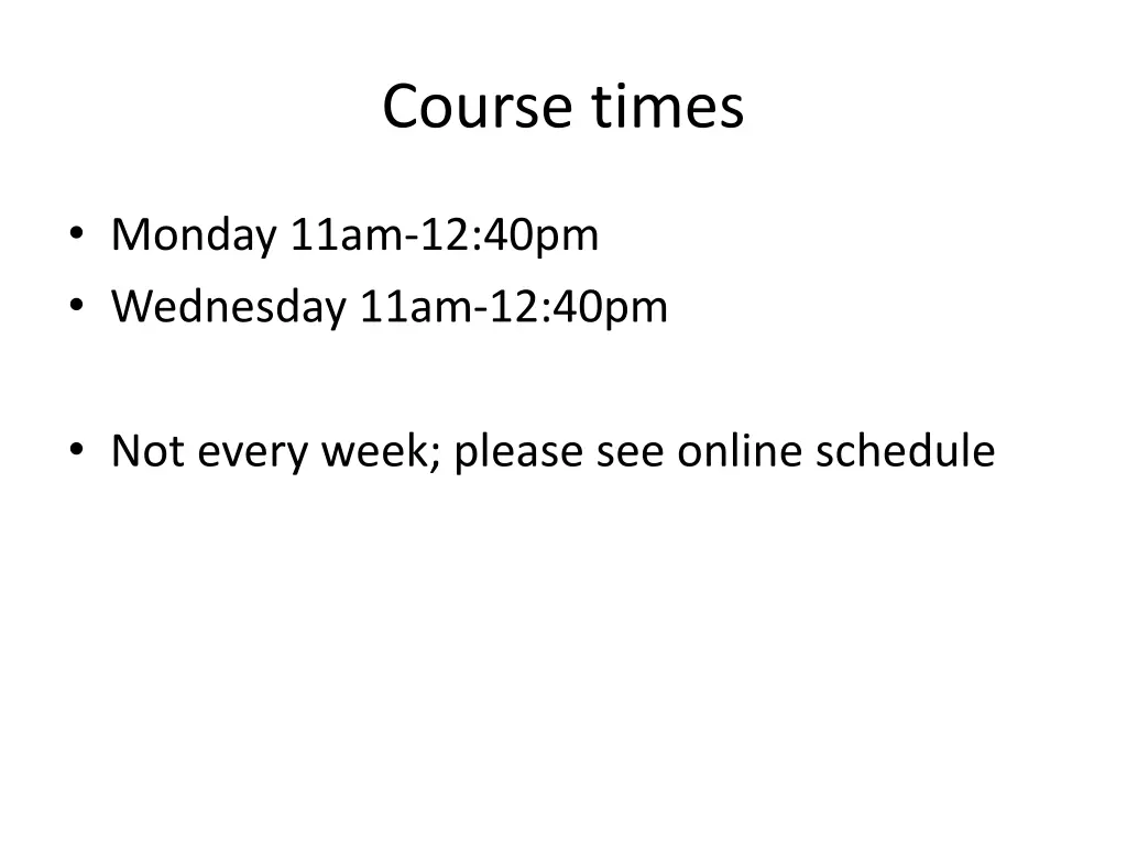 course times