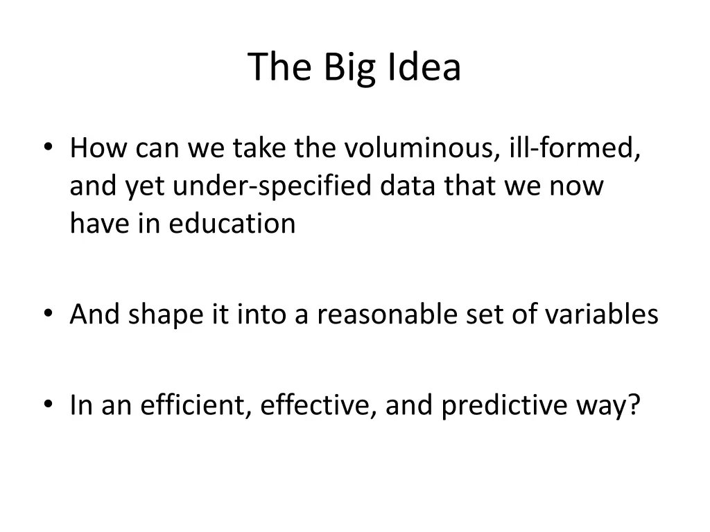 the big idea
