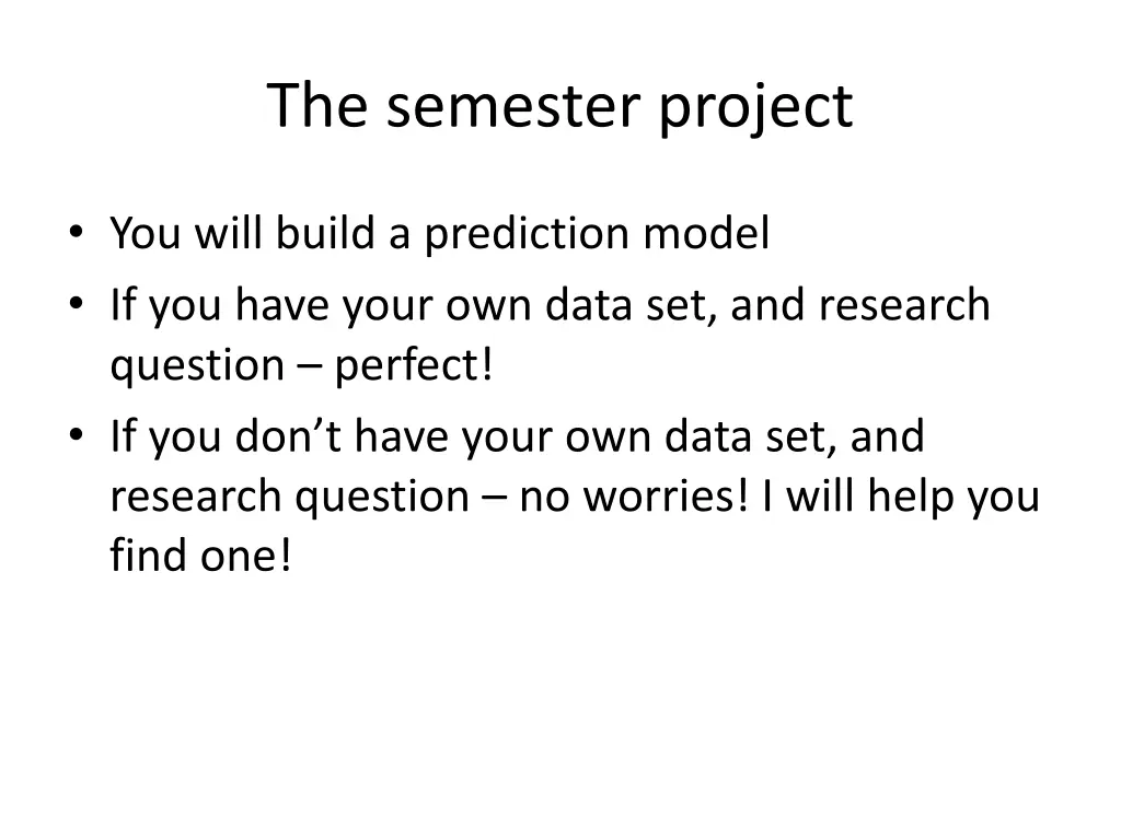 the semester project