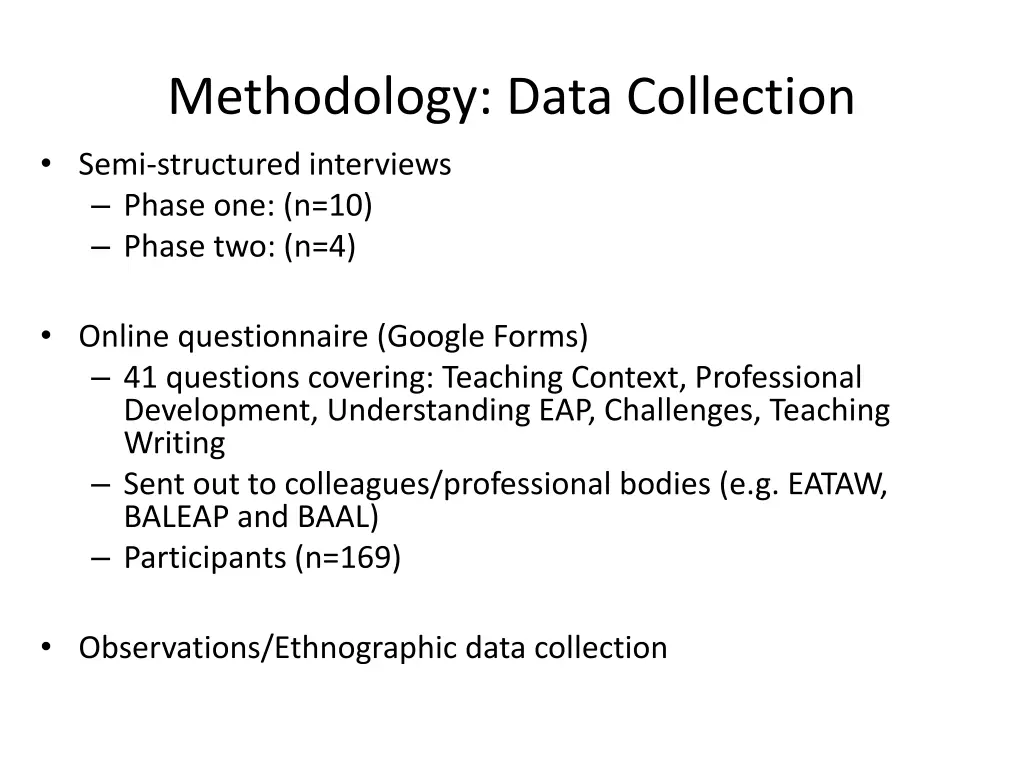methodology data collection semi structured