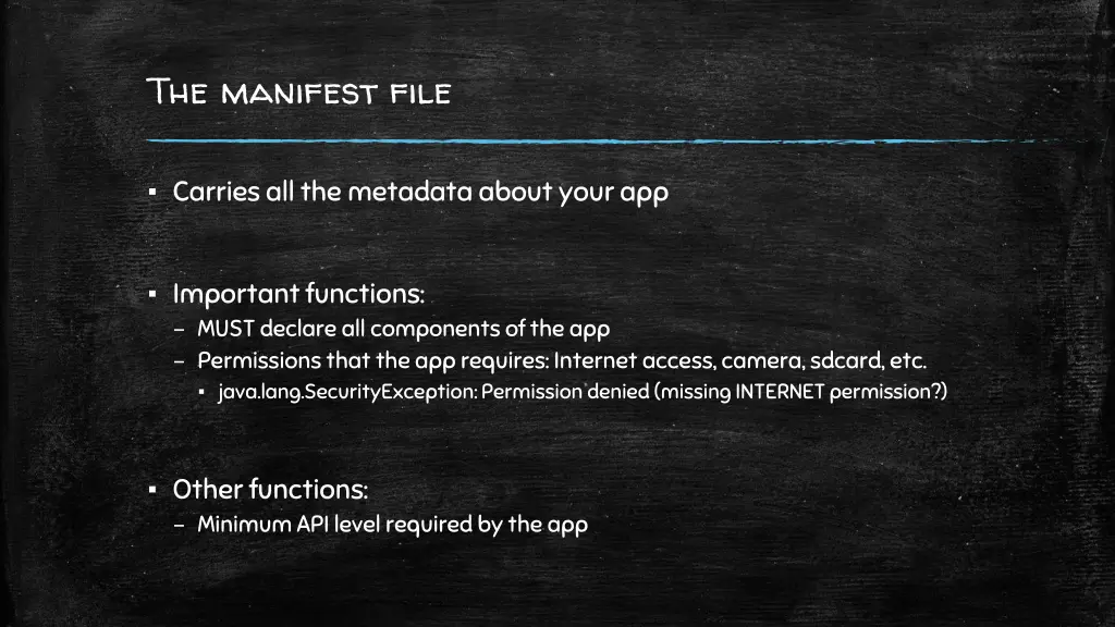 the manifest file