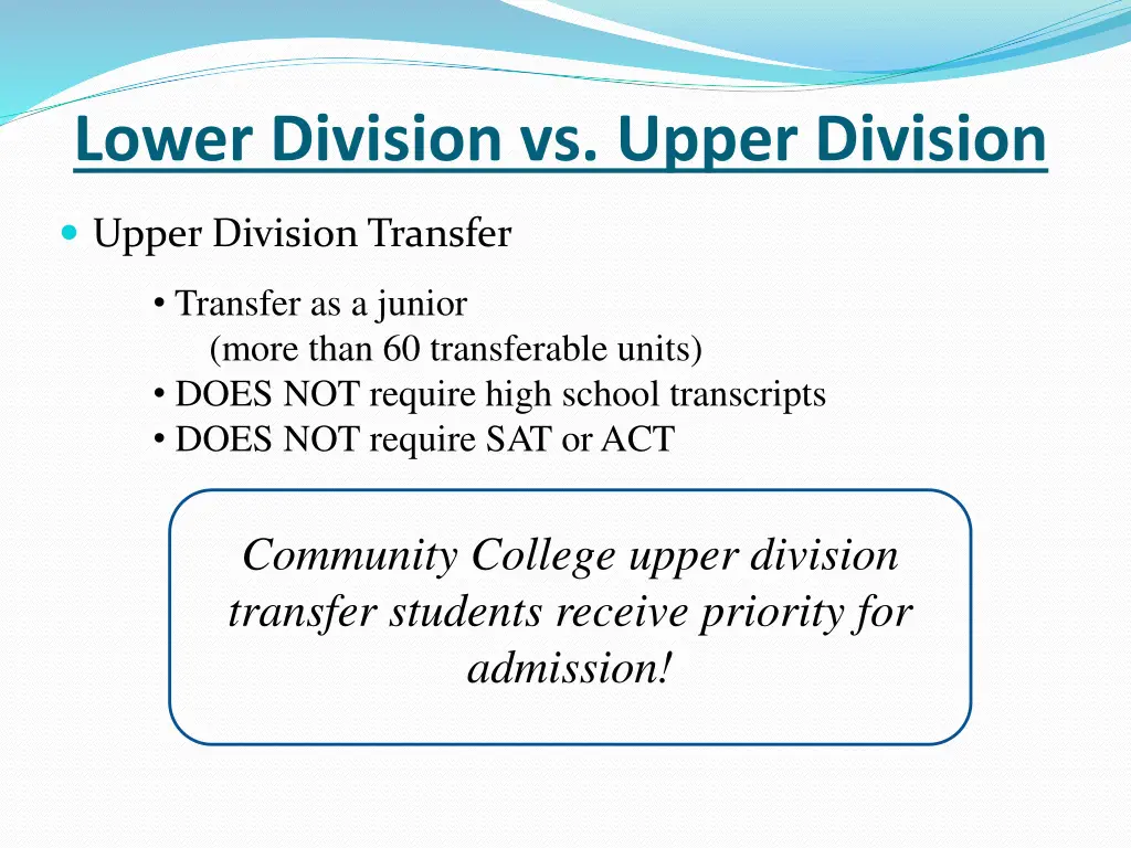 lower division vs upper division 1