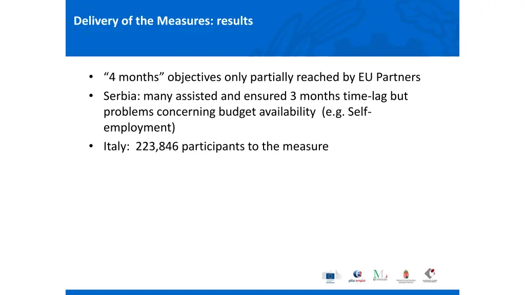 delivery of the measures results