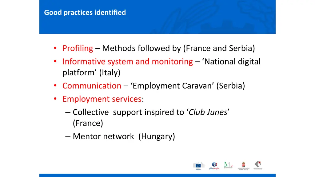 good practices identified