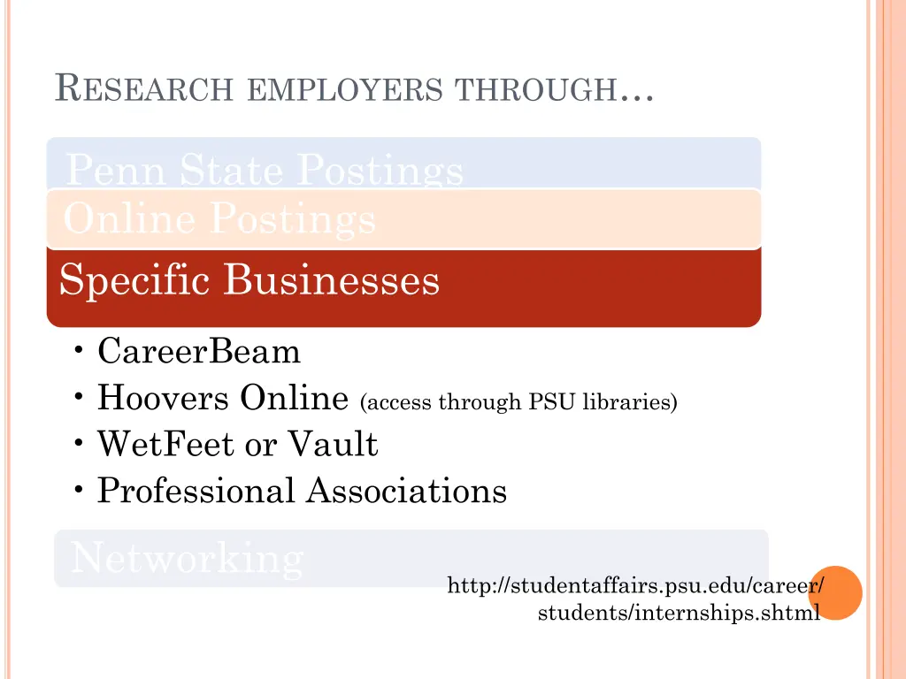 r esearch employers through 3