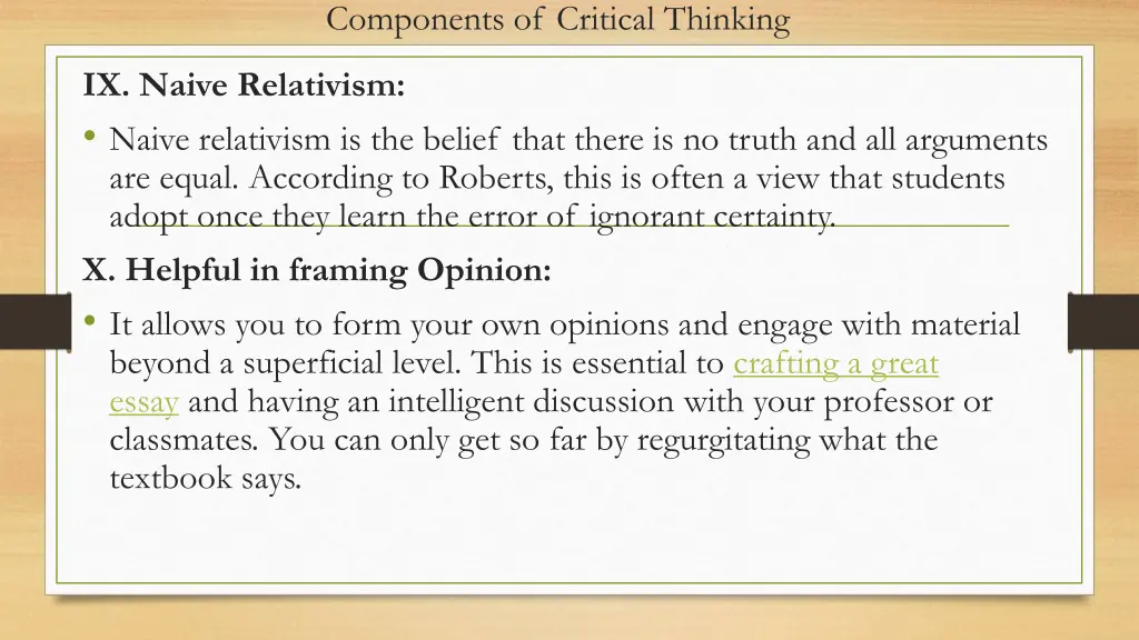 components of critical thinking 4