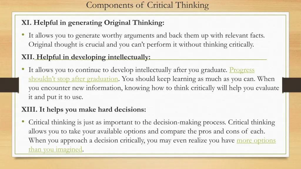 components of critical thinking 5