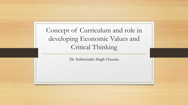 concept of curriculum and role in developing