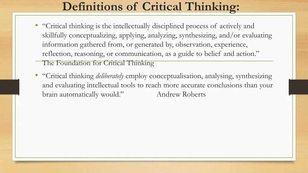definitions of critical thinking