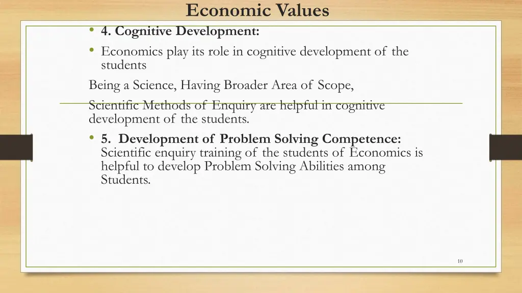economic values 4