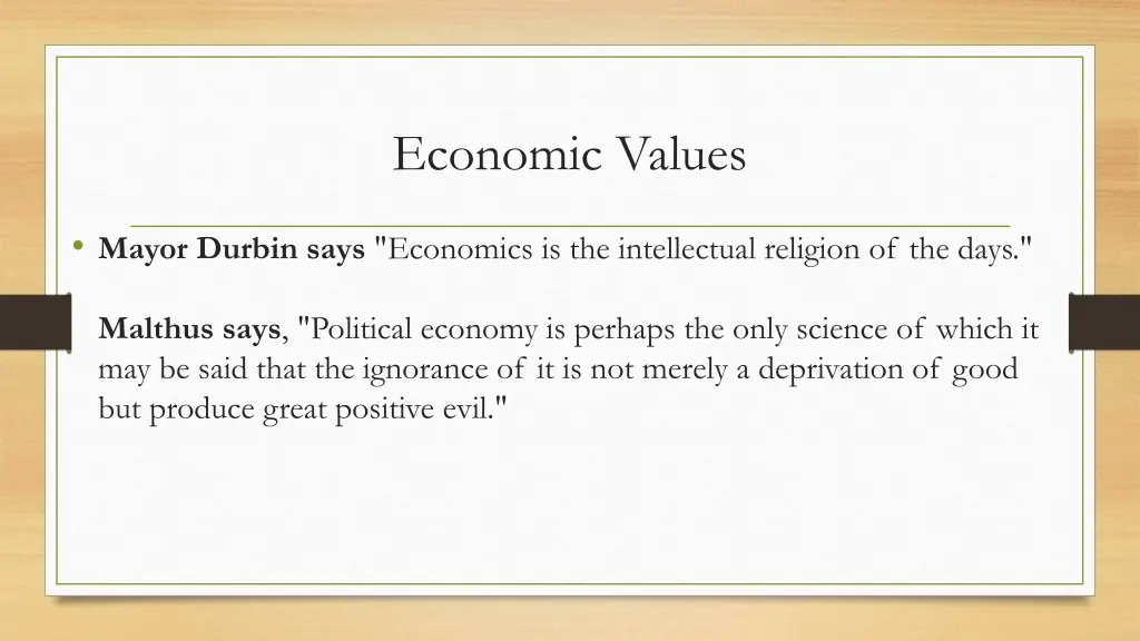 economic values
