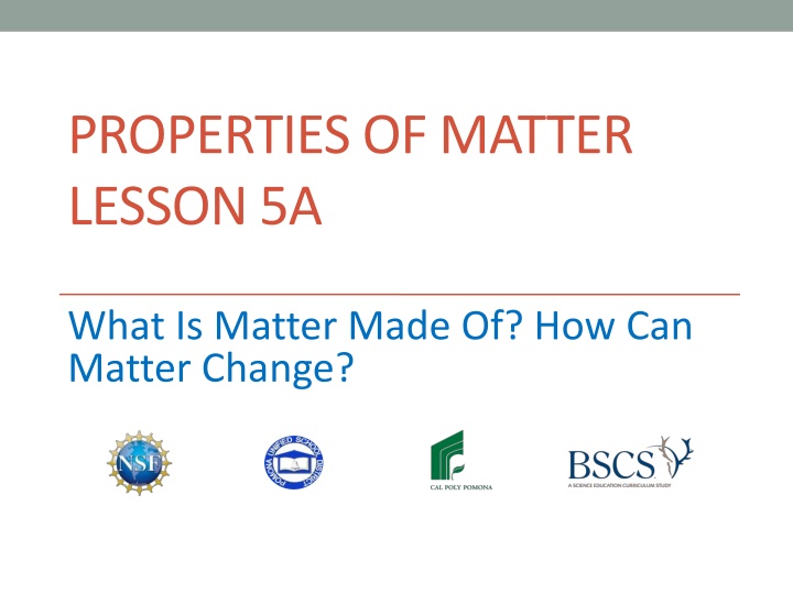 properties of matter lesson 5a