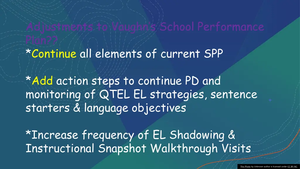 adjustments to vaughn s school performance plan