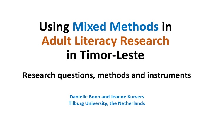 using mixed methods in adult literacy research