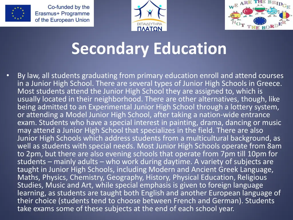 secondary education