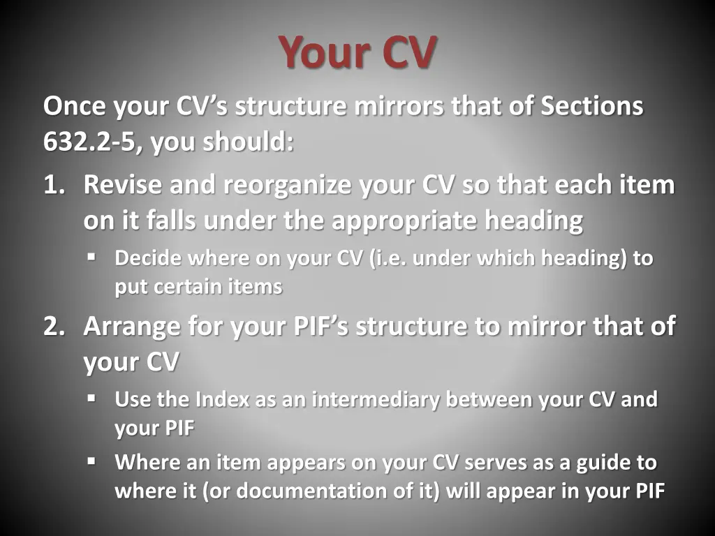 your cv 1