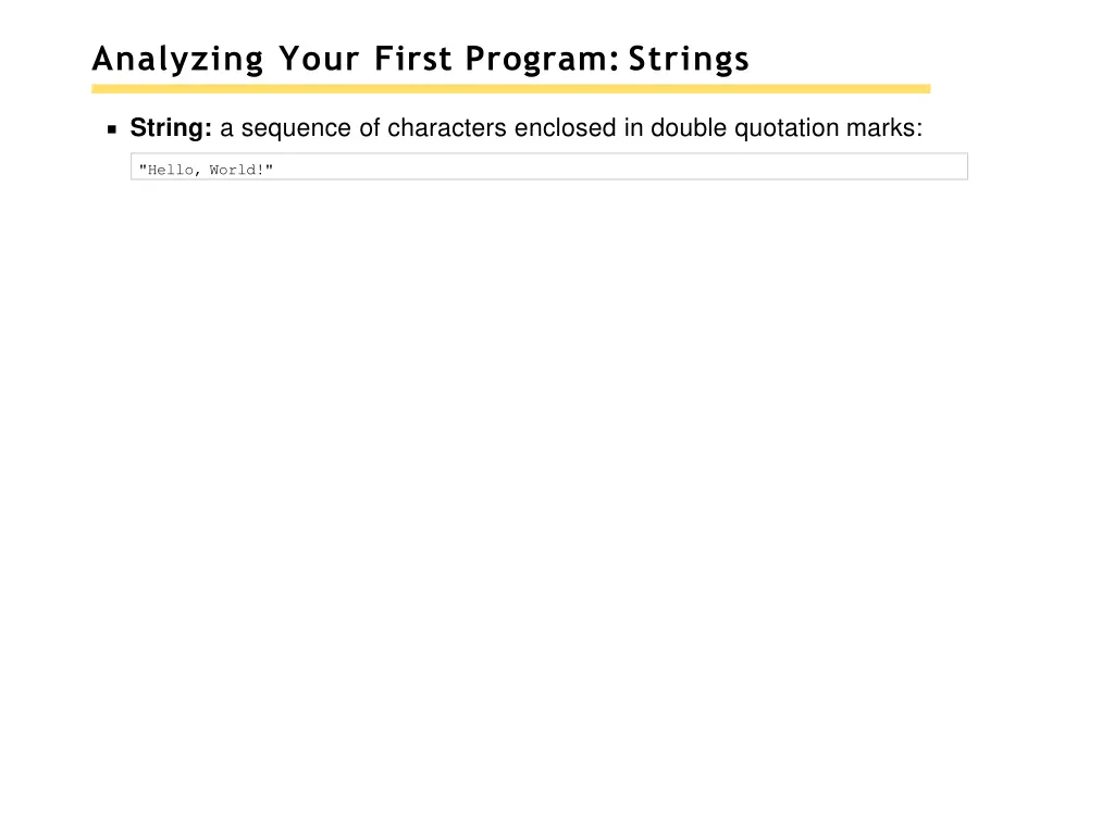 analyzing your first program strings