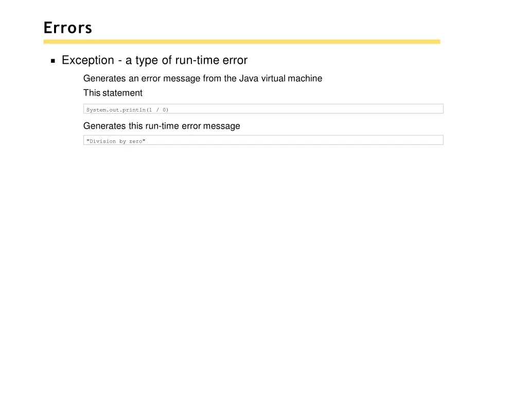 errors 1