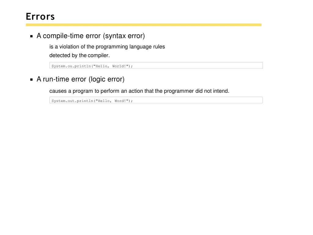 errors