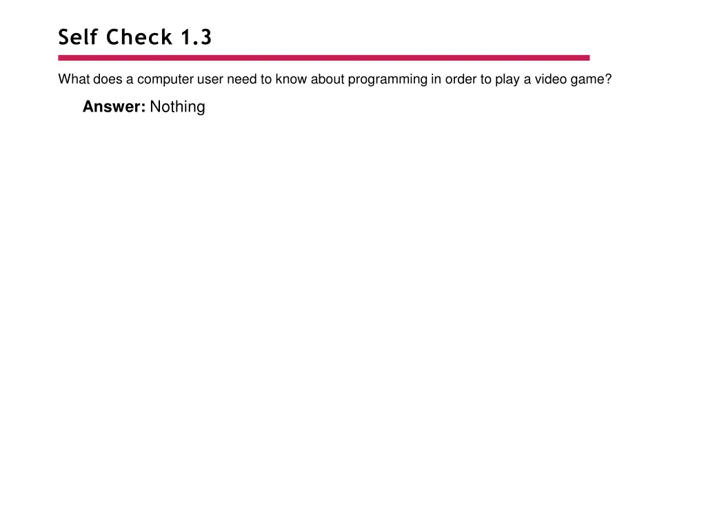 self check 1 3