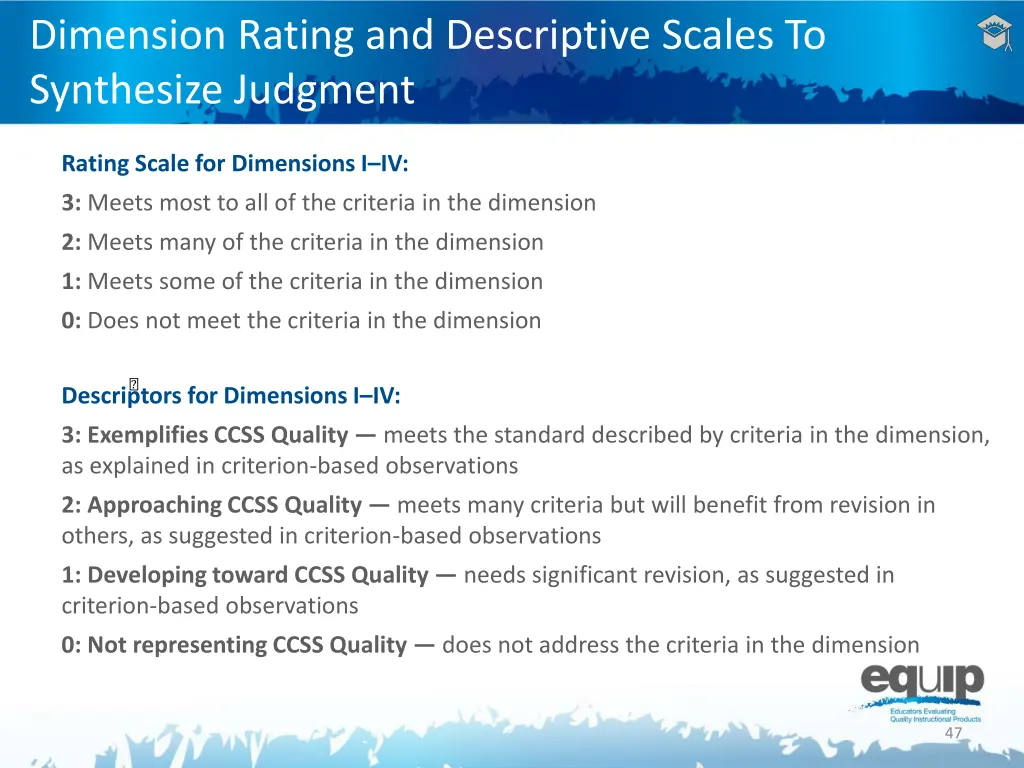 dimension rating and descriptive scales 3
