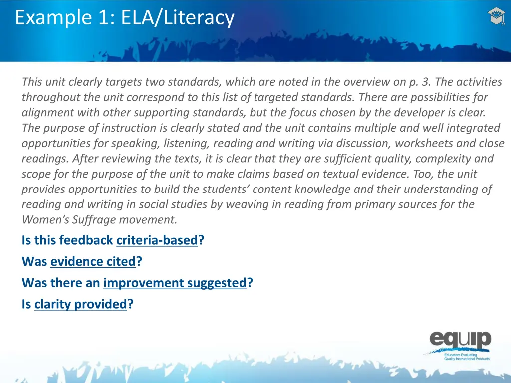 example 1 ela literacy