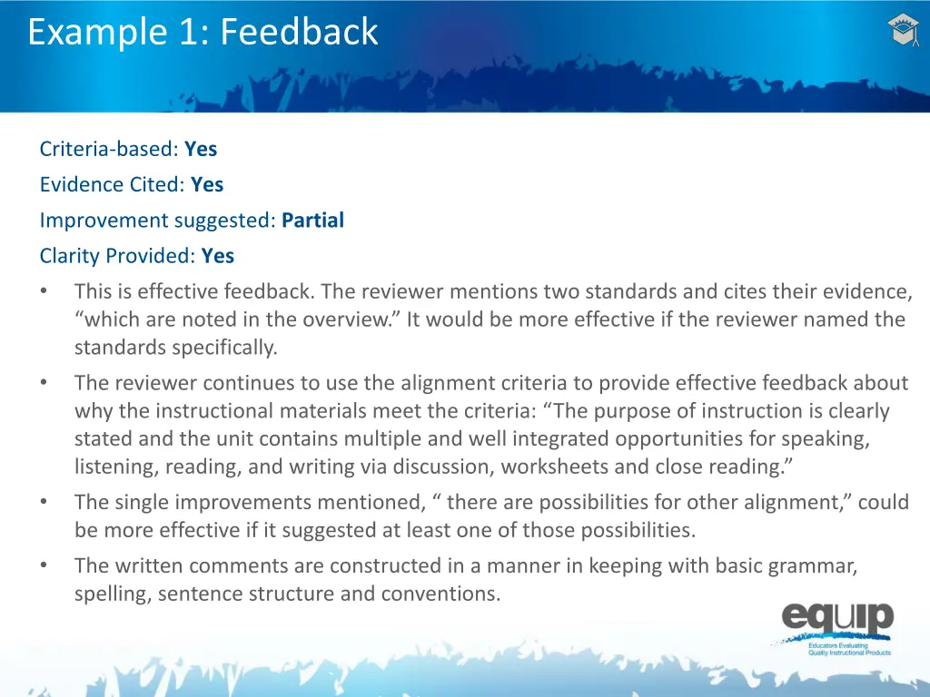 example 1 feedback