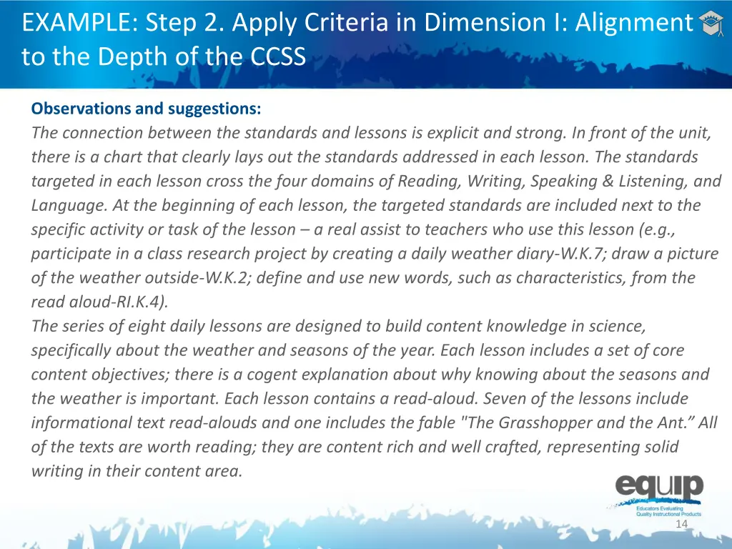 example step 2 apply criteria in dimension 2