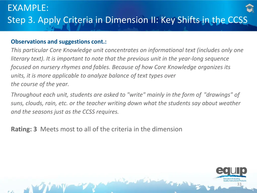 example step 3 apply criteria in dimension 4