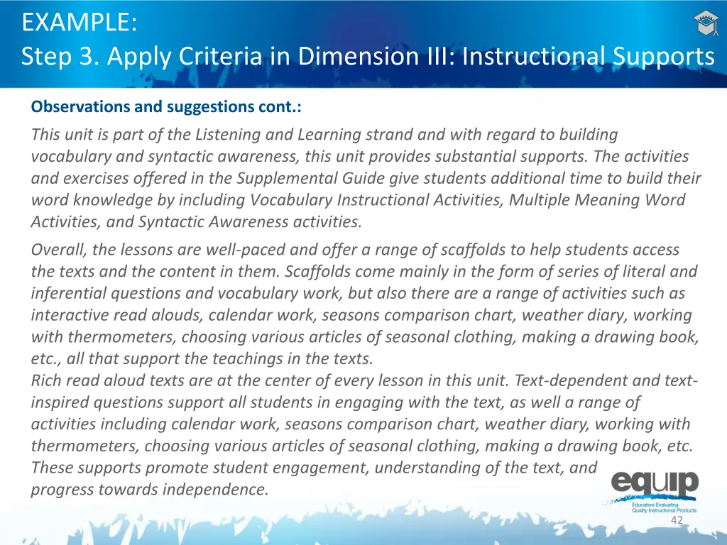 example step 3 apply criteria in dimension 6