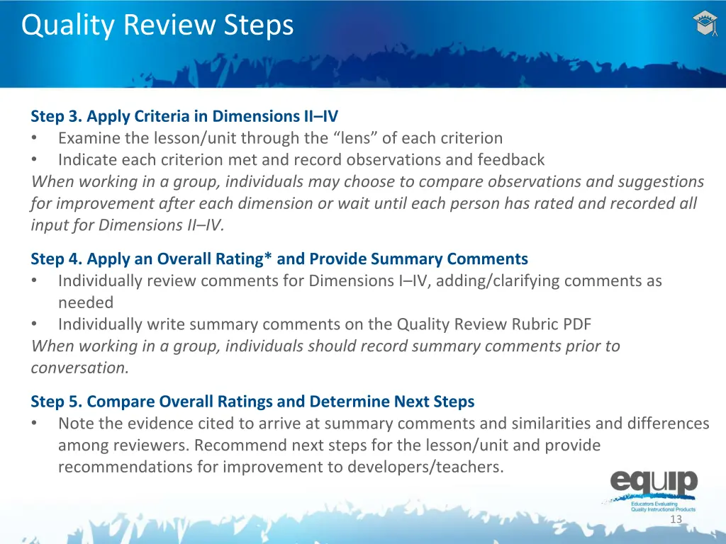 quality review steps 1