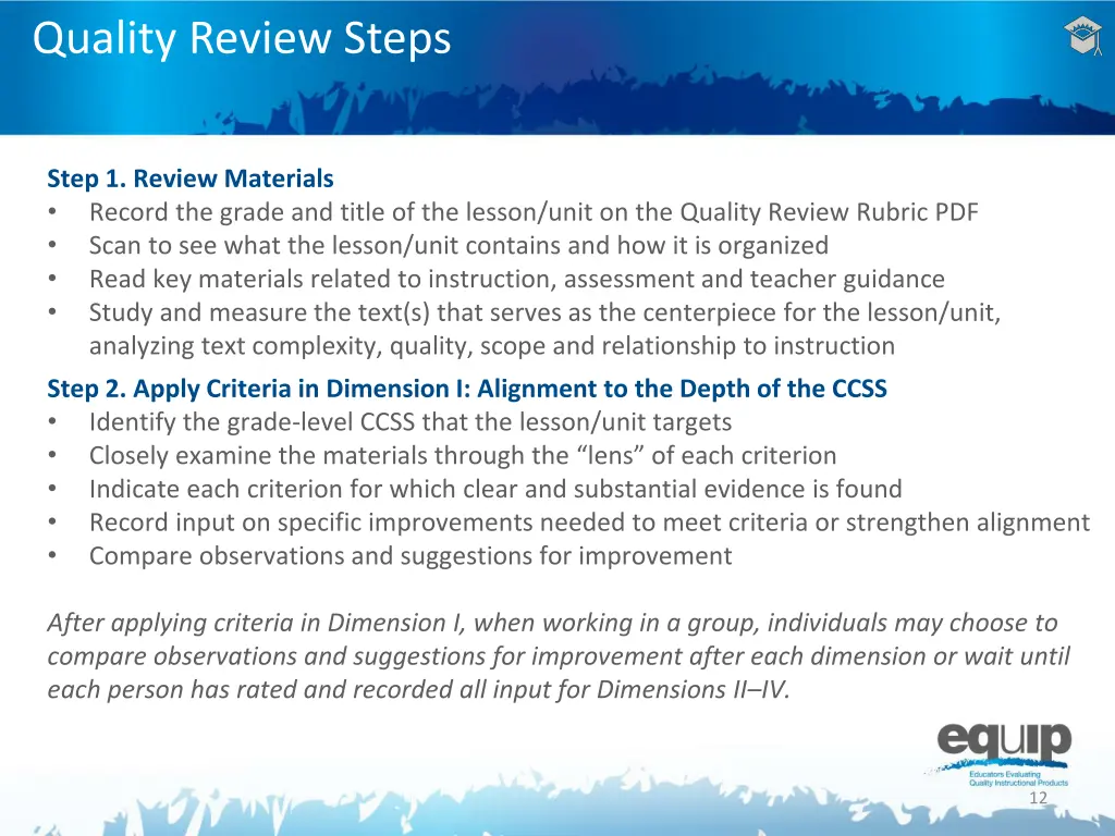 quality review steps