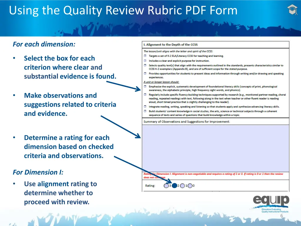 using the quality review rubric pdf form