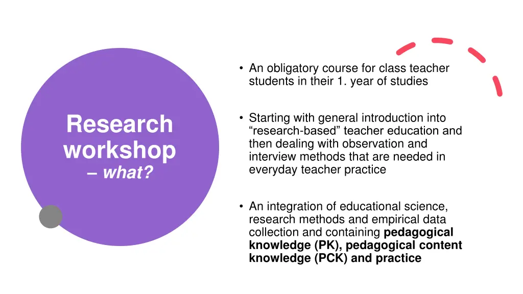 an obligatory course for class teacher students