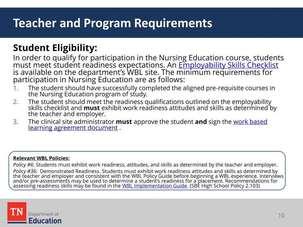 teacher and program requirements 4